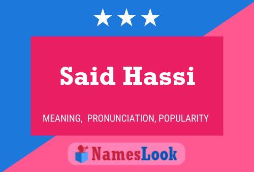 Said Hassi Naam Poster