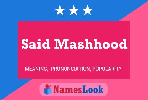 Said Mashhood Naam Poster