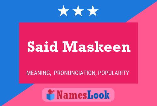 Said Maskeen Naam Poster