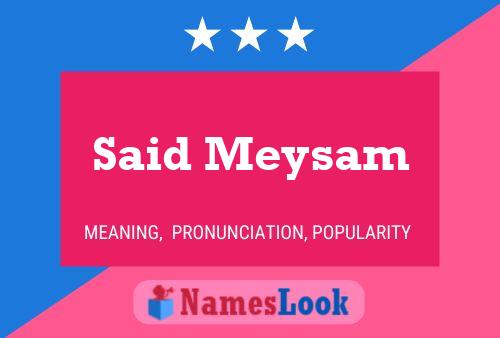 Said Meysam Naam Poster