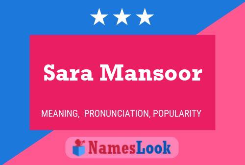 Sara Mansoor Naam Poster