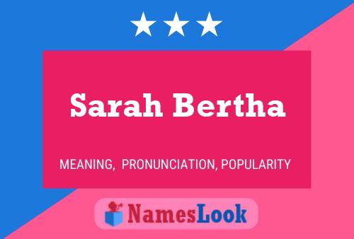 Sarah Bertha Naam Poster