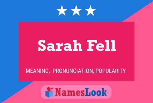 Sarah Fell Naam Poster