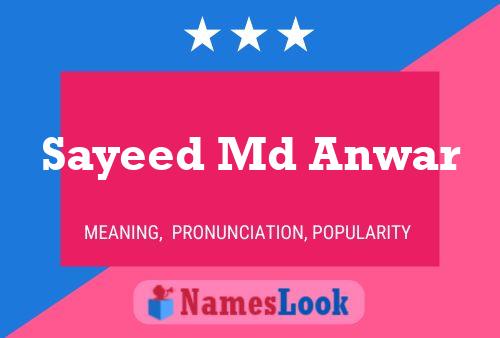 Sayeed Md Anwar Naam Poster