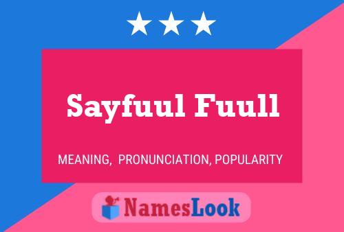 Sayfuul Fuull Naam Poster