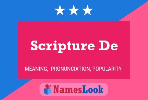 Scripture De Naam Poster