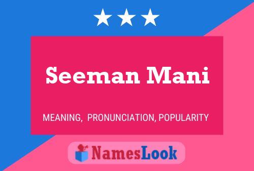 Seeman Mani Naam Poster