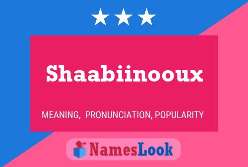 Shaabiinooux Naam Poster