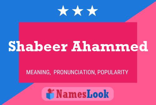 Shabeer Ahammed Naam Poster