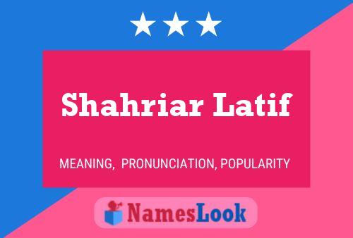 Shahriar Latif Naam Poster