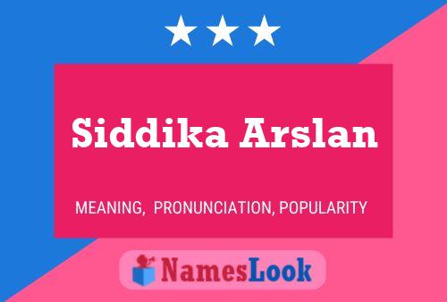 Siddika Arslan Naam Poster