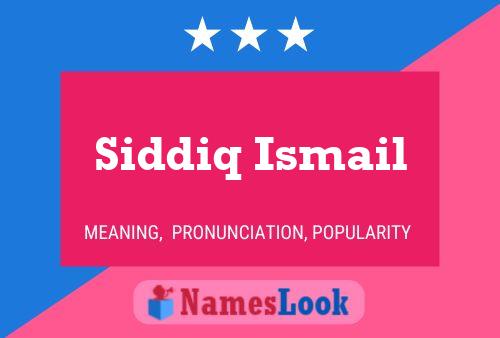 Siddiq Ismail Naam Poster