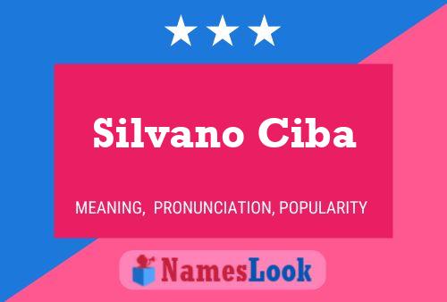 Silvano Ciba Naam Poster