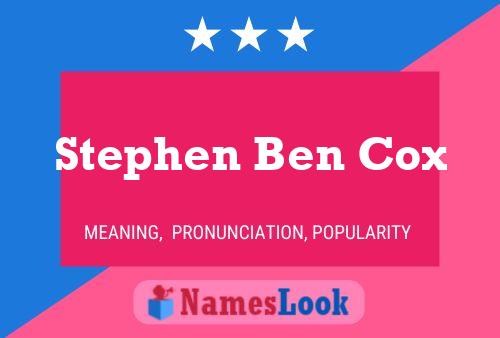 Stephen Ben Cox Naam Poster