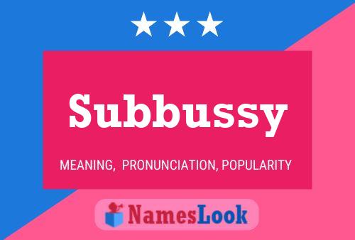 Subbussy Naam Poster