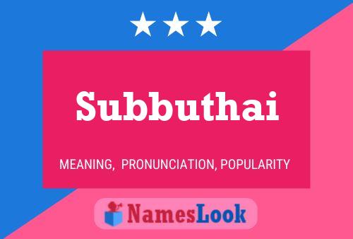 Subbuthai Naam Poster