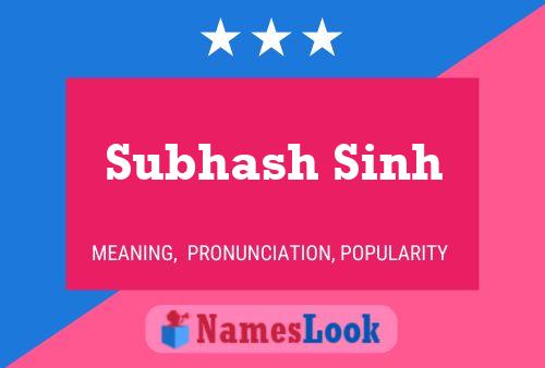 Subhash Sinh Naam Poster