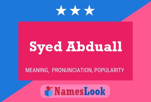 Syed Abduall Naam Poster