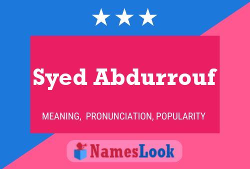 Syed Abdurrouf Naam Poster