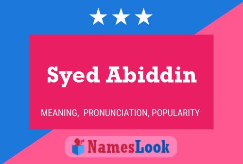 Syed Abiddin Naam Poster