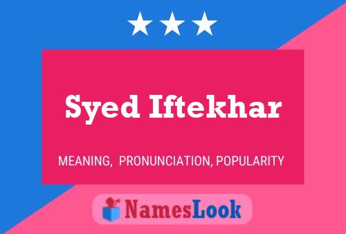 Syed Iftekhar Naam Poster