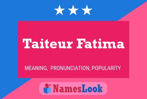 Taiteur Fatima Naam Poster