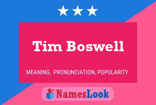 Tim Boswell Naam Poster