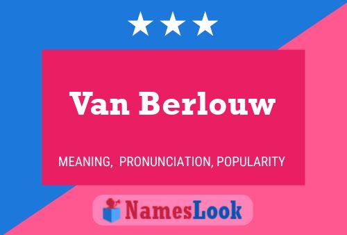 Van Berlouw Naam Poster