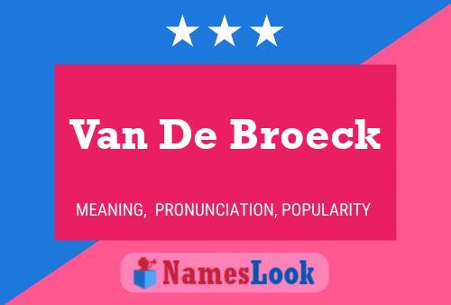 Van De Broeck Naam Poster