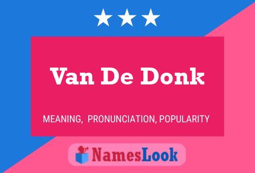 Van De Donk Naam Poster