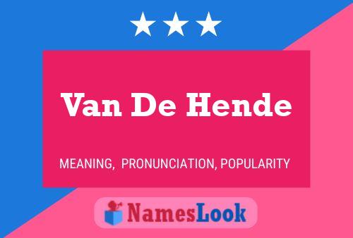 Van De Hende Naam Poster