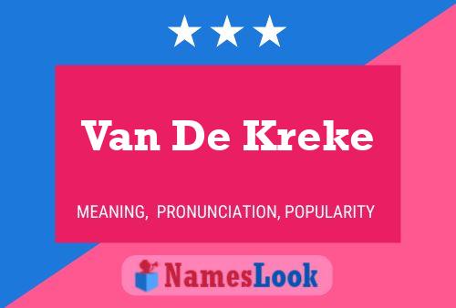 Van De Kreke Naam Poster