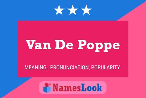 Van De Poppe Naam Poster