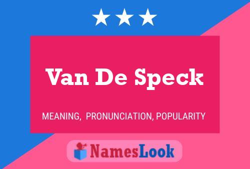 Van De Speck Naam Poster