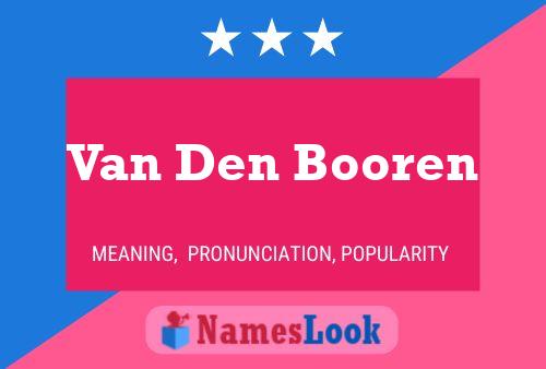 Van Den Booren Naam Poster