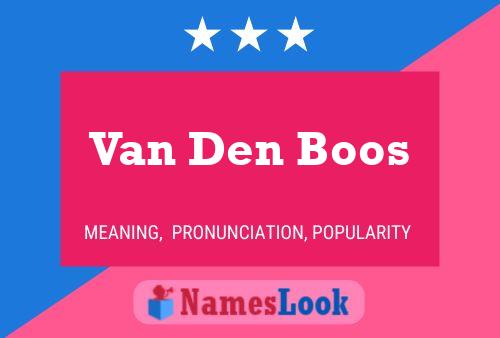 Van Den Boos Naam Poster