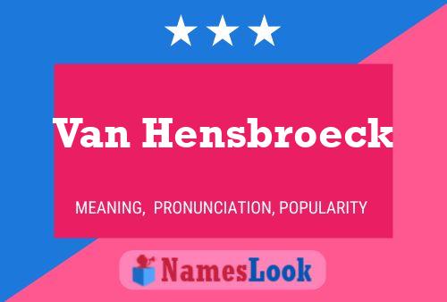 Van Hensbroeck Naam Poster