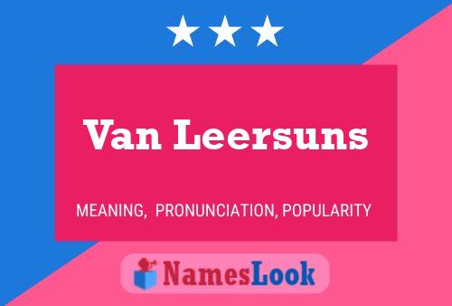 Van Leersuns Naam Poster