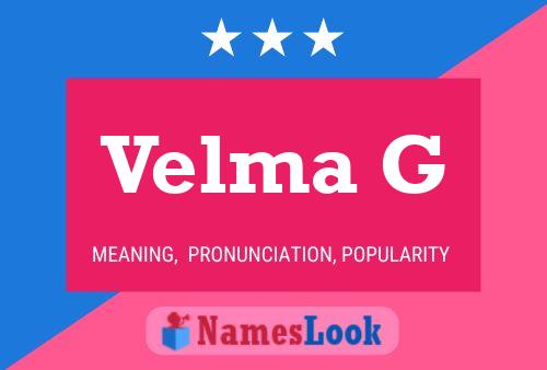 Velma G Naam Poster