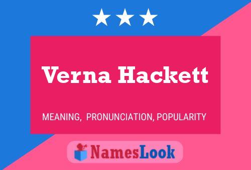 Verna Hackett Naam Poster