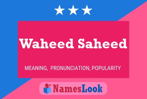 Waheed Saheed Naam Poster