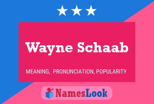 Wayne Schaab Naam Poster