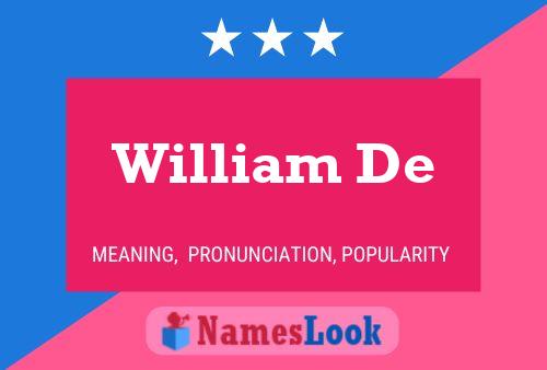 William De Naam Poster