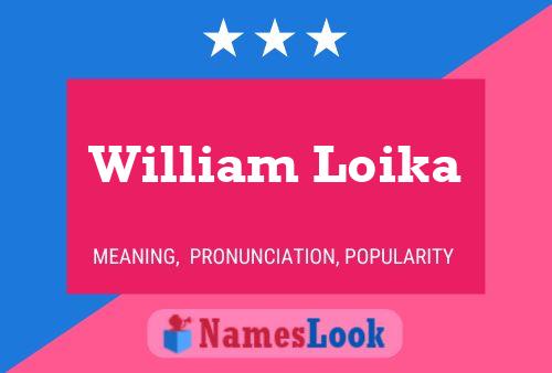 William Loika Naam Poster