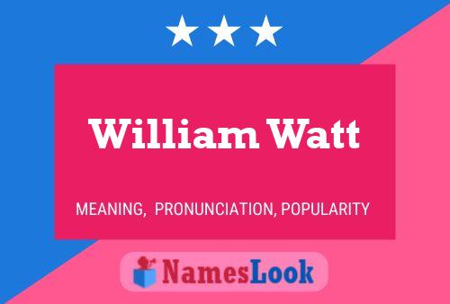 William Watt Naam Poster