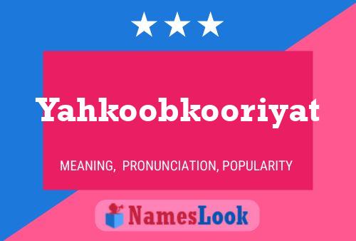 Yahkoobkooriyat Naam Poster