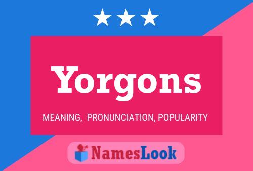 Yorgons Naam Poster