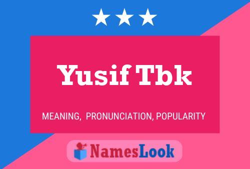 Yusif Tbk Naam Poster