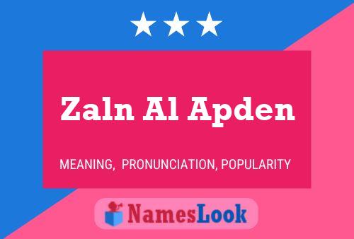 Zaln Al Apden Naam Poster