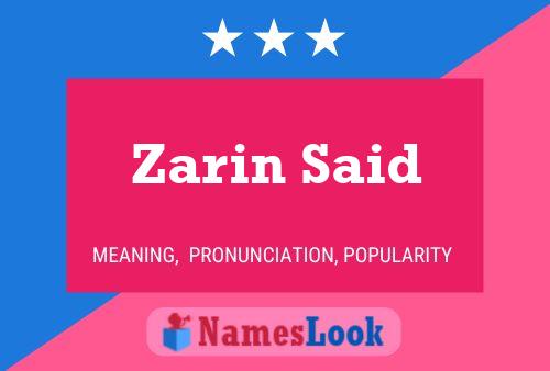 Zarin Said Naam Poster